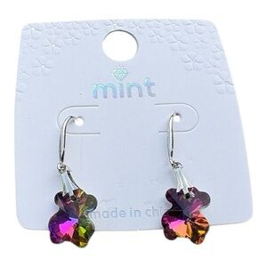 3/$25 Mint Rainbow Iridescent Teddy Bear Shaped Earrings